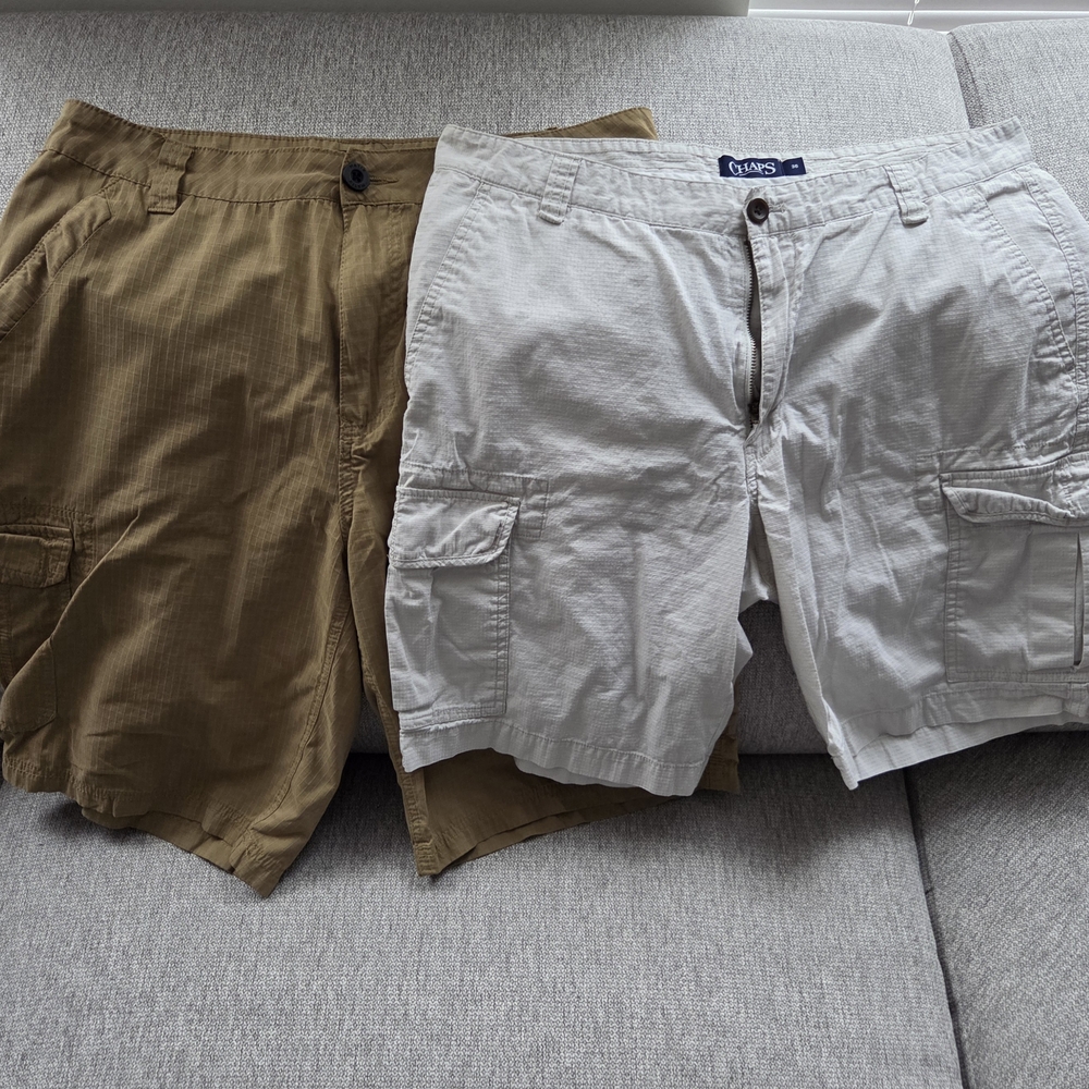 Men's Cargo Shorts - Tan and Gray